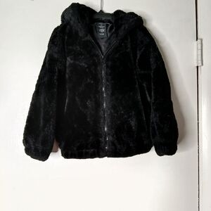 Kids Black Fleece Jacket